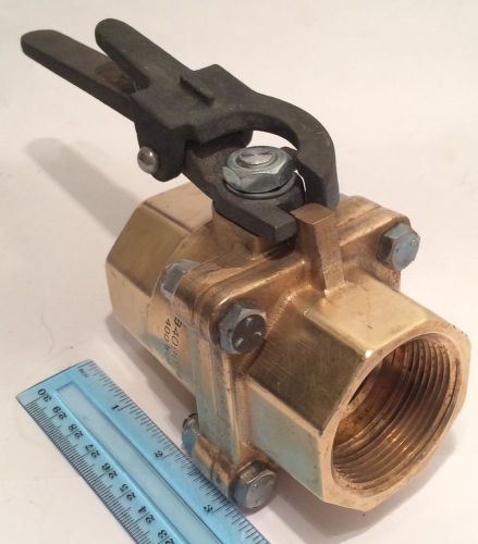 2&#034; inch ay wabco 400 wog full port threaded npt in-line brass ball valve nos! for sale