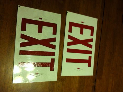 Lot of 2,vintage metal exit exit sign with red letters industrial lighting for sale