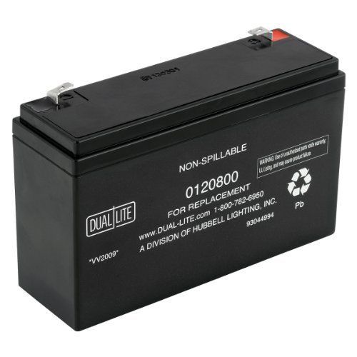 Dual lite 0120800 approved 6-volt 10-12ah 5.5-amp for 90-minute new sla battery for sale