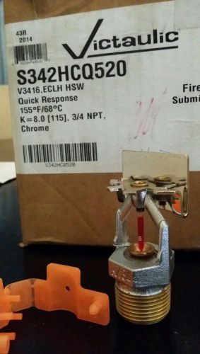 3/4" 155*F ECLH Chrome Horizontal Sidewall Fire Sprinkler Head Victaulic V3416