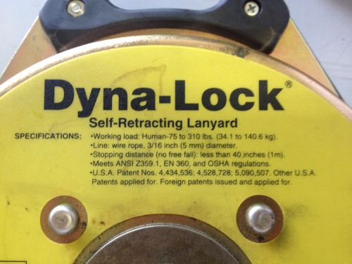 Rose Dyna-Lock 506202 Self Retracting Lanyard 10Meter Galvanized Wire Rope 310lb