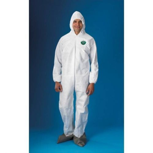SafeGard® Economy SMS Safety Coverall Chemical Hazmat Suit Hood Boots White 2X