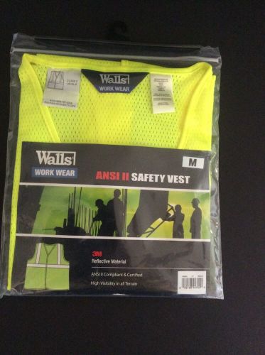 Walls Work Wear Vest ANSI II Certified Safety Vest Size M High Visibility