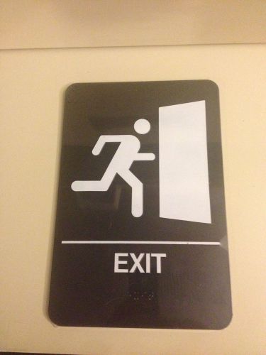 ADA Exit Sign 6&#034; x 9&#034; Grade 2 Braille Easy Mount Self Adhesive Back