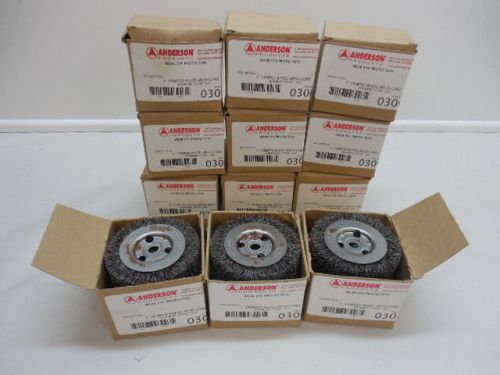 Lot of 60 anderson 3&#034; crimped wire wheel brush .0118 1/2&#034; or 3/8&#034; arbor 03003 for sale