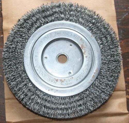 Weiler 6&#034; bench grinder wheel  wire size .014  arbor hole size: 5/8 - 1/2 for sale