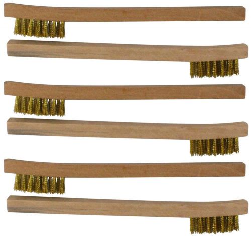 NEW COLONIAL Wood Handled Brass Wire Brush 6-Pack