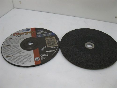 2 QTY Norton 9&#034; X 1/4&#034; X 7/8&#034; Charger Grinding Disc Raised Hub DC914CH