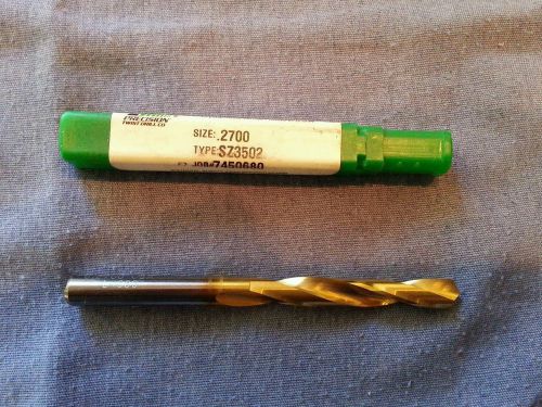 Precision Twist 17/64&#034; (.2700) Solid Carbide TiN Coated Drill