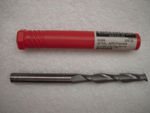 1 new fullerton 7/16&#034; dia single end  extra long solid carbide end mill 2 flutes for sale