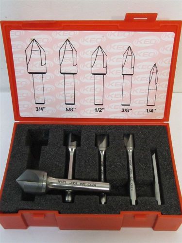 KEO Cutters Inc. 55779, 5 pc. 1/4&#034; to 3/4&#034; Carbide Center Reamer Set