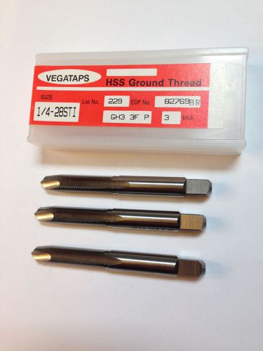 1/4-28 sti gh3 2 flute spiral point hss hand tap (3 taps) for sale