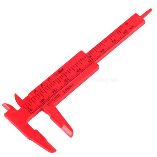 Orange 80mm Mini Plastic Sliding Vernier Caliper Gauge Measure Tool Ruler MSYG
