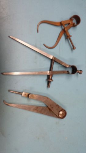 3 vintage  calipers - 1 starrett - various sizes for sale