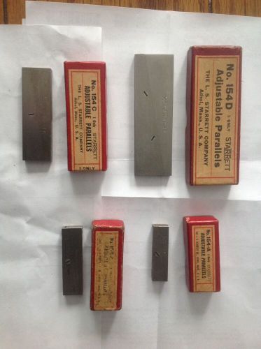 Starrett No. 154 Parallels Set of 4      A B C D In Their Boxes