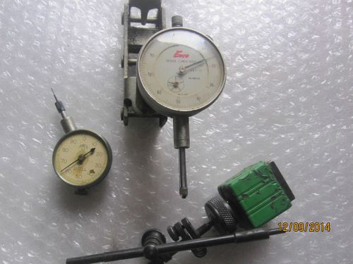 LOT- Vintage Enco 682-05 &amp; B.C. Ames  No.102  Dial Indicators, Magnetic Stand