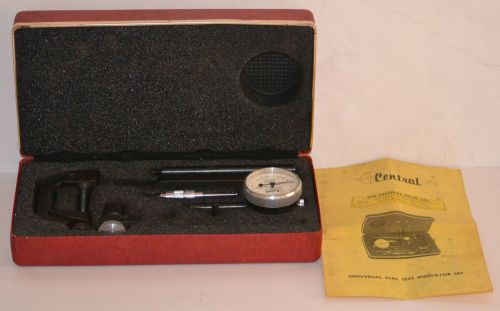 Vintage UNIVERSAL DIAL TEST INDICATOR SET #270 w/Instruction, CENTRAL TOOL CO.