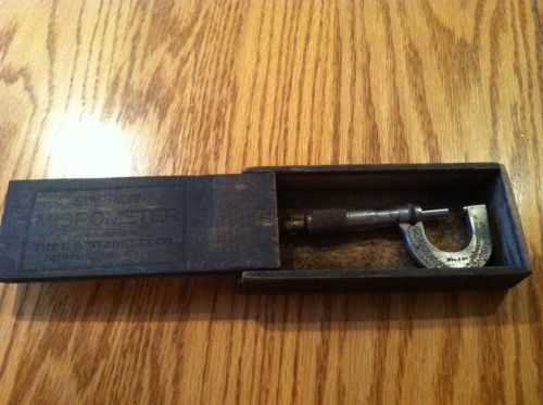 Vintage Starrett Micrometer in original dovetailed wood box