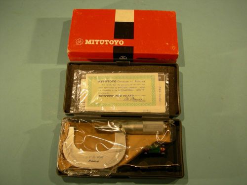 Mitutoyo 101-118  Outside  Micrometer 1-2&#034; .0001&#034; Graduations Satin Chrome