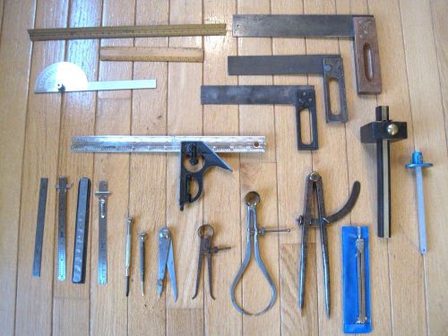 Lot of 20 DRAFTING/MACHINIST TOOLS - Calipers, Rules, Gauges, Rulers &amp; More