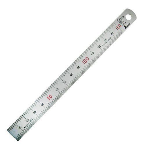 SHINWA 15cm 150mm Stainless Steel Ruler Scale with Magnet for Work