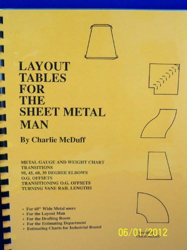 LAYOUT TABLES FOR THE SHEET METAL MAN/ Can easily reduce layout time by 40% $$$$