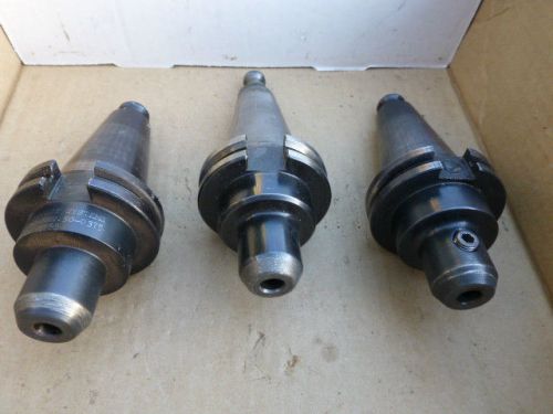 3 USED CARBOLOY SYSTEMS CAT 40 TOOL HOLDERS CV40-EM2.50-.0375  3/8&#034;  NO RESERVE
