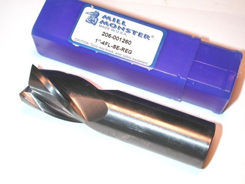 NOS MILL MONSTER USA 1&#034; 4 Flute Solid Carbide END MILL OAL 4&#034; 206-001260 $197