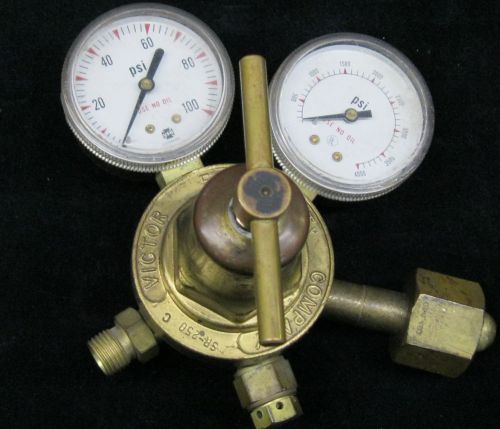 Victor compressed gas  regulator s/n # 2016752 w/gauges 100/4000psi for sale