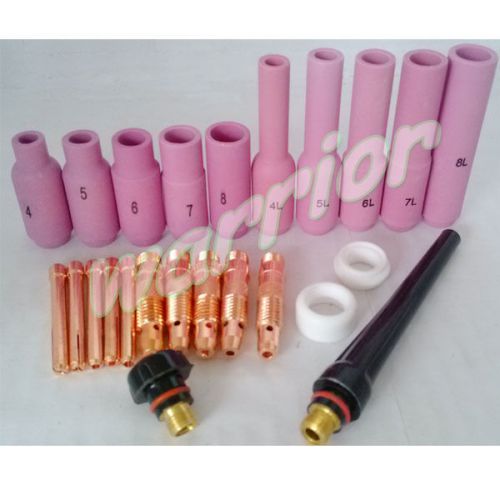24pcs consumables kit extended long nozzles 18cg 18-7 for tig welding wp17 18 26 for sale