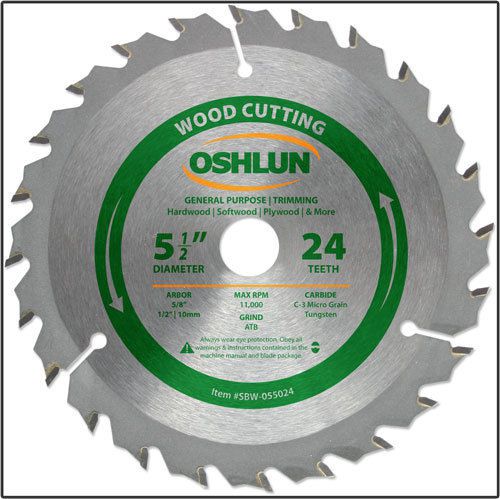 Oshlun sbw-055024 - 5-1/2&#034; x 24t general purpose saw blade for sale