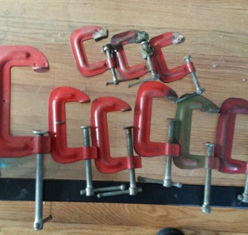 Woodworking C Clamp Tool Lot of  9 Stanley tools.