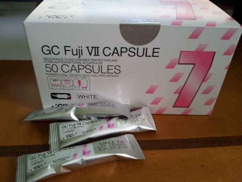 Gc fuji vii  radiopaque glass ionomer cement - 50 capsules white for sale