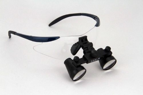 Dental Surgical Loupe 3.5x Working Distance 11&#034;-15&#034; Black Plastic Sport Goggle