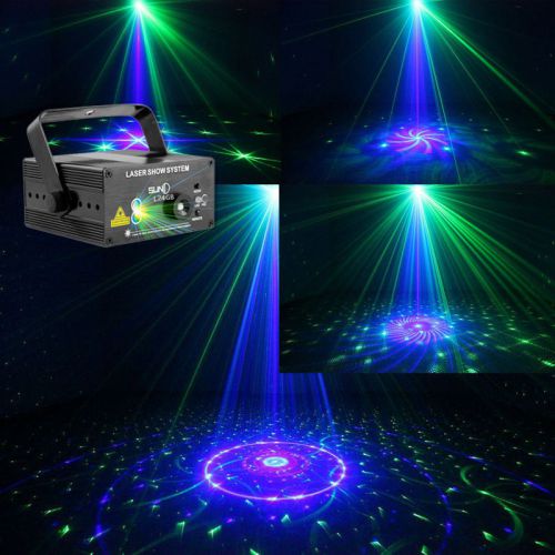 Laser Projector DJ LED Stage Lighting 3 Lens 24 Patterns Disco Light SUNY GB