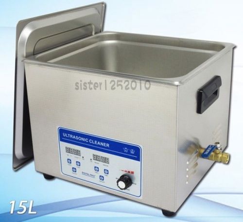 Ac110v power 144-360w adjustable 15 liters digital ultrasonic cleaner for sale