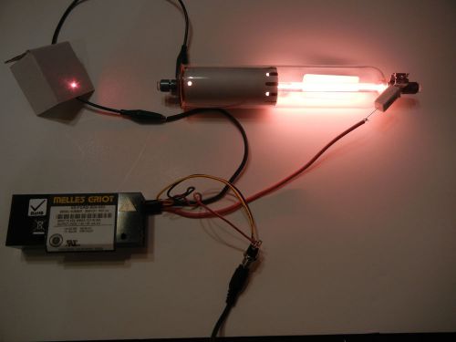 New 2 mw melles griot red helium-neon laser tube kit with power supply for sale