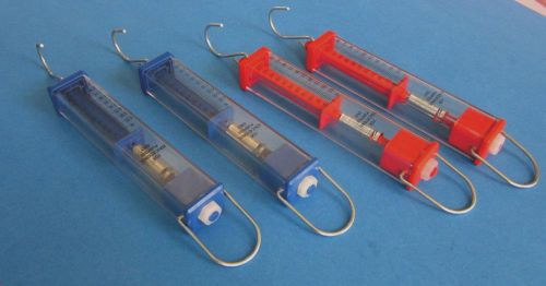 SPRING BALANCE GRAMS/NEWTON SET OF 4 LAB  SCALES TUBULAR/SQUARE TRANSPARENT