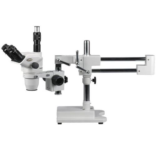 2x-90x trinocular boom stereo microscope w/ focusable eyepieces for sale