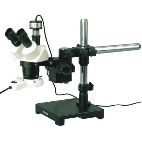 10X-20X-30X-60X Boom Stand Stereo Microscope + Fluo Light + Camera