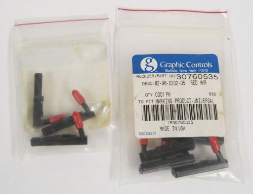 Graphic controls 82-96-0202-05 red pens 30760535 nib lot of 8 for sale