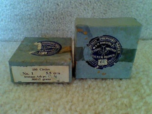 Antique vintage set of 2 boxes w&amp;r balston genuine whatman no. 1 filter paper for sale