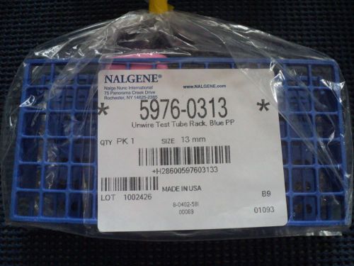 Nalgene 5976-0313 pp unwire test tube rack 13mm test tubes, blue 72 position for sale