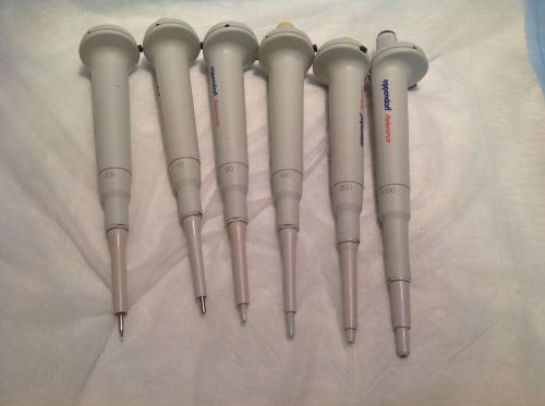 Set of 6 Eppendorf Reference Series Adjustable Volume Pipette #2,