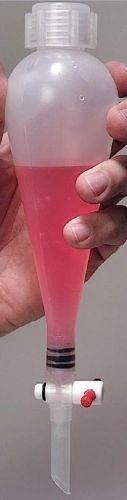 Plastic separatory funnel: 500ml polypropylene for sale