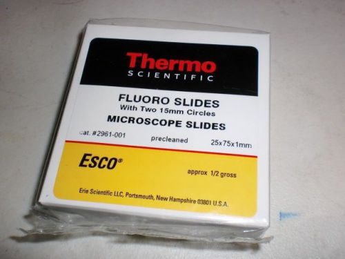 Thermo Scientific Microscope Slides 2961-001 Fluoro 25x75x1mm Two 15mm Circles