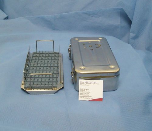 Stainless Steel Sterilization Case with Tray -  8&#034; by 4,5&#034; by 2.5&#034; O.D.