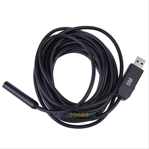Mini 5M USB Waterproof Endoscope Borescope Snake LED Inspection Tube Camera LS4G
