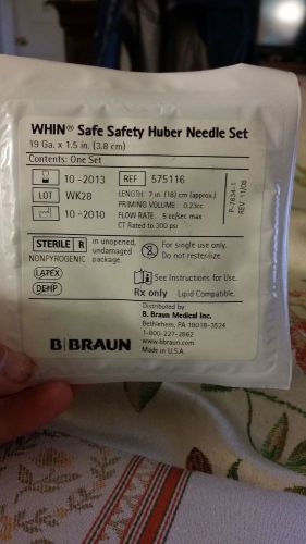Lot of 37-b braun whin safety huber needle sets! rated for power injection cts for sale
