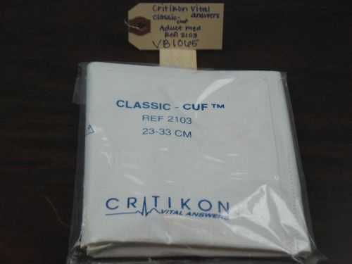 Critikon Vital Answers Classic Cuf Disposable BP Cuff Adult Med Ref: 2103